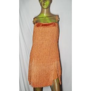 Orange flapper dress size L